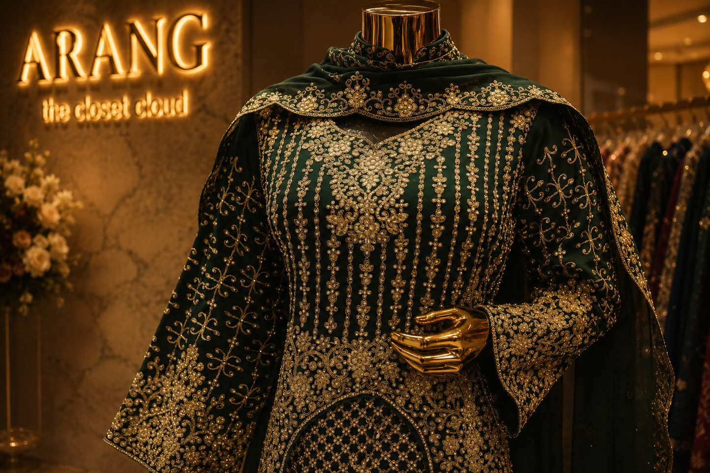 The Elegant Pakistani Pattern Designer Semi-Stitched Dress