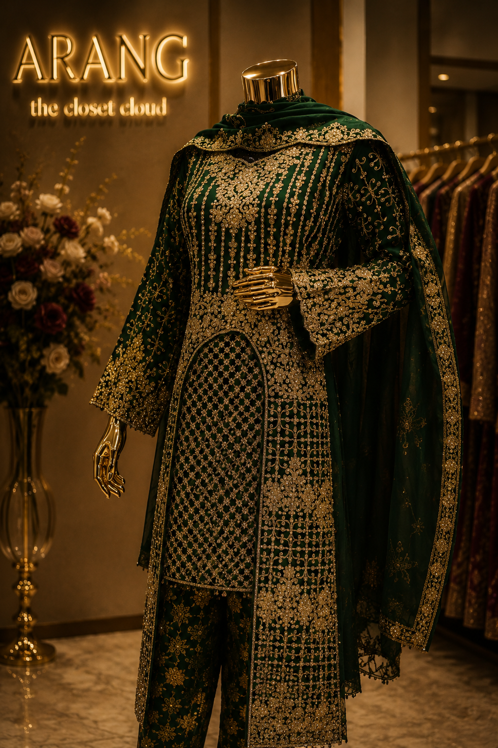 The Elegant Pakistani Pattern Designer Semi-Stitched Dress