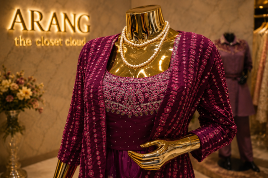 The Premium Designer Western Blouse With Koti Ready to Wear Sharara Dress