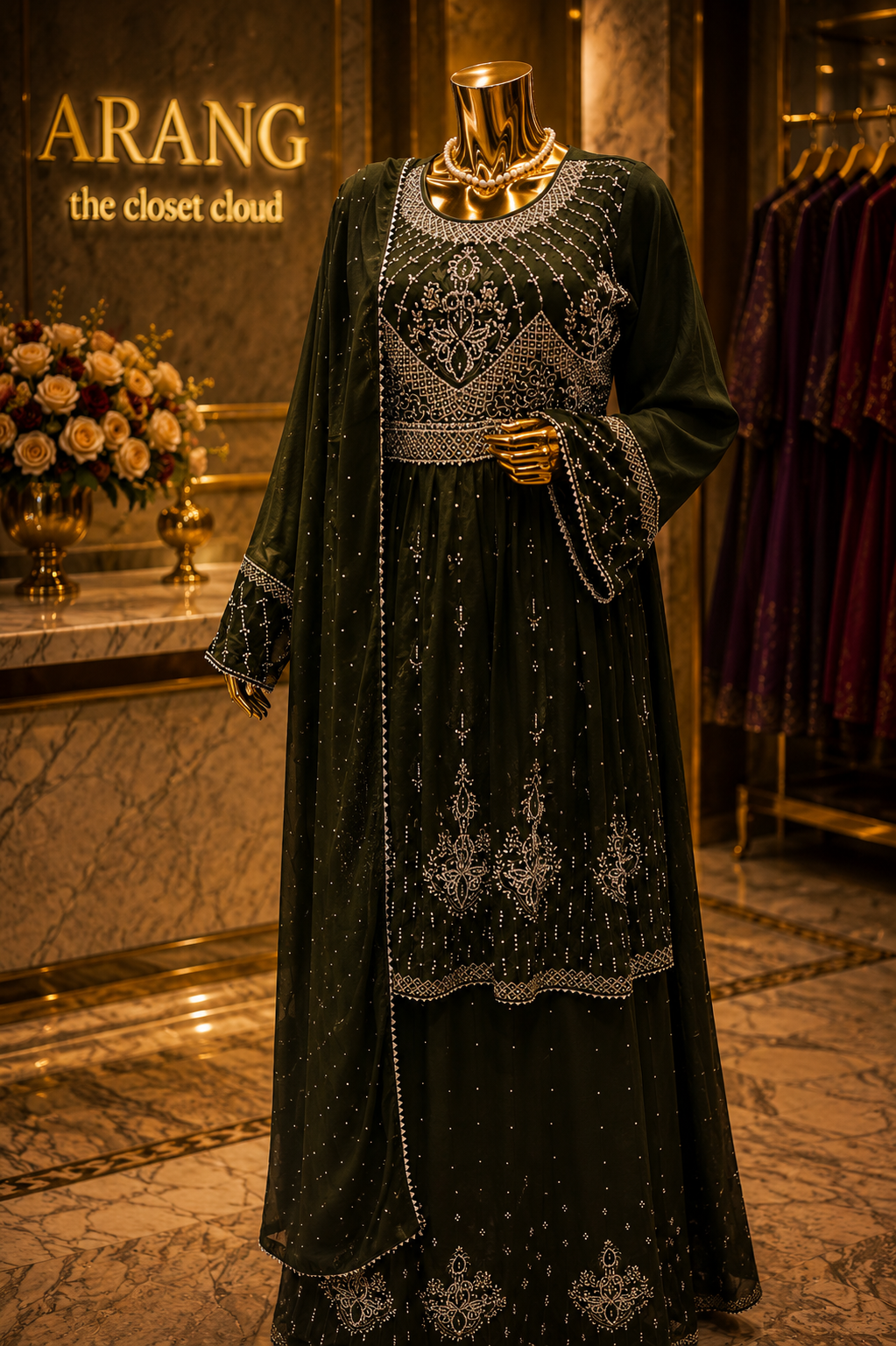 The Premium Designer Frock Style Ready to Wear Sharara Dress