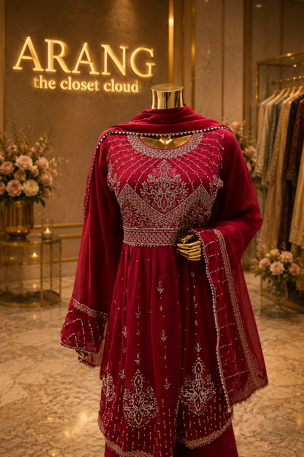 The Premium Designer Frock Style Ready to Wear Sharara Dress