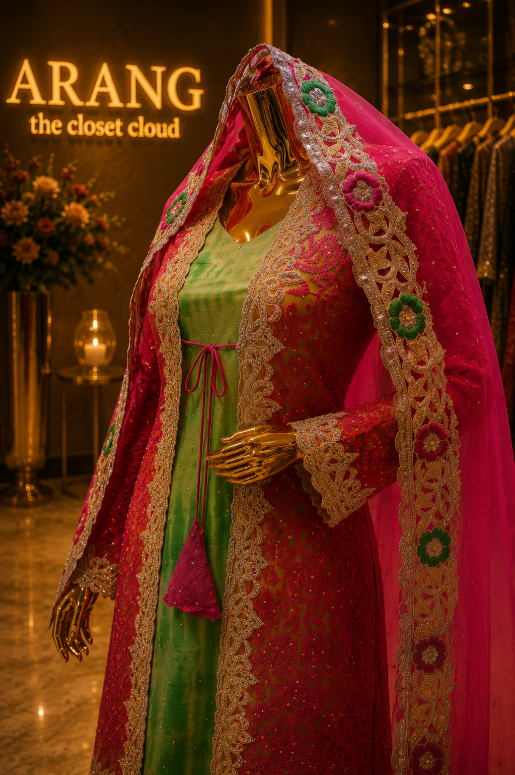 The Elegant Designer Luxury Long Shirt With Koti Style Ready to Wear Dress