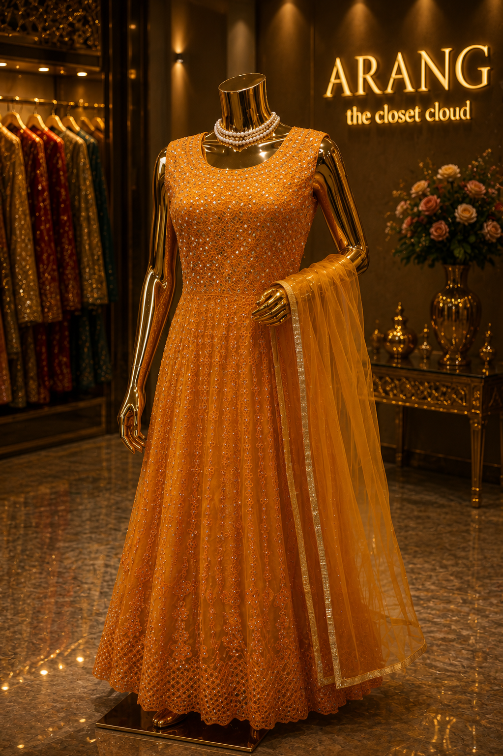 The Designer Long Frock Style Ready To Wear Dress