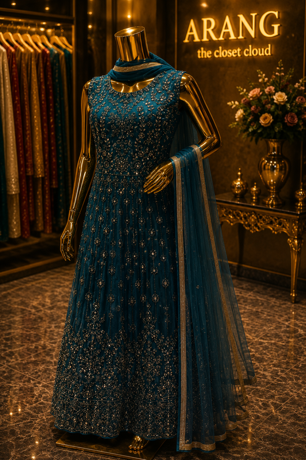 The Designer Long Frock Style Ready To Wear Dress