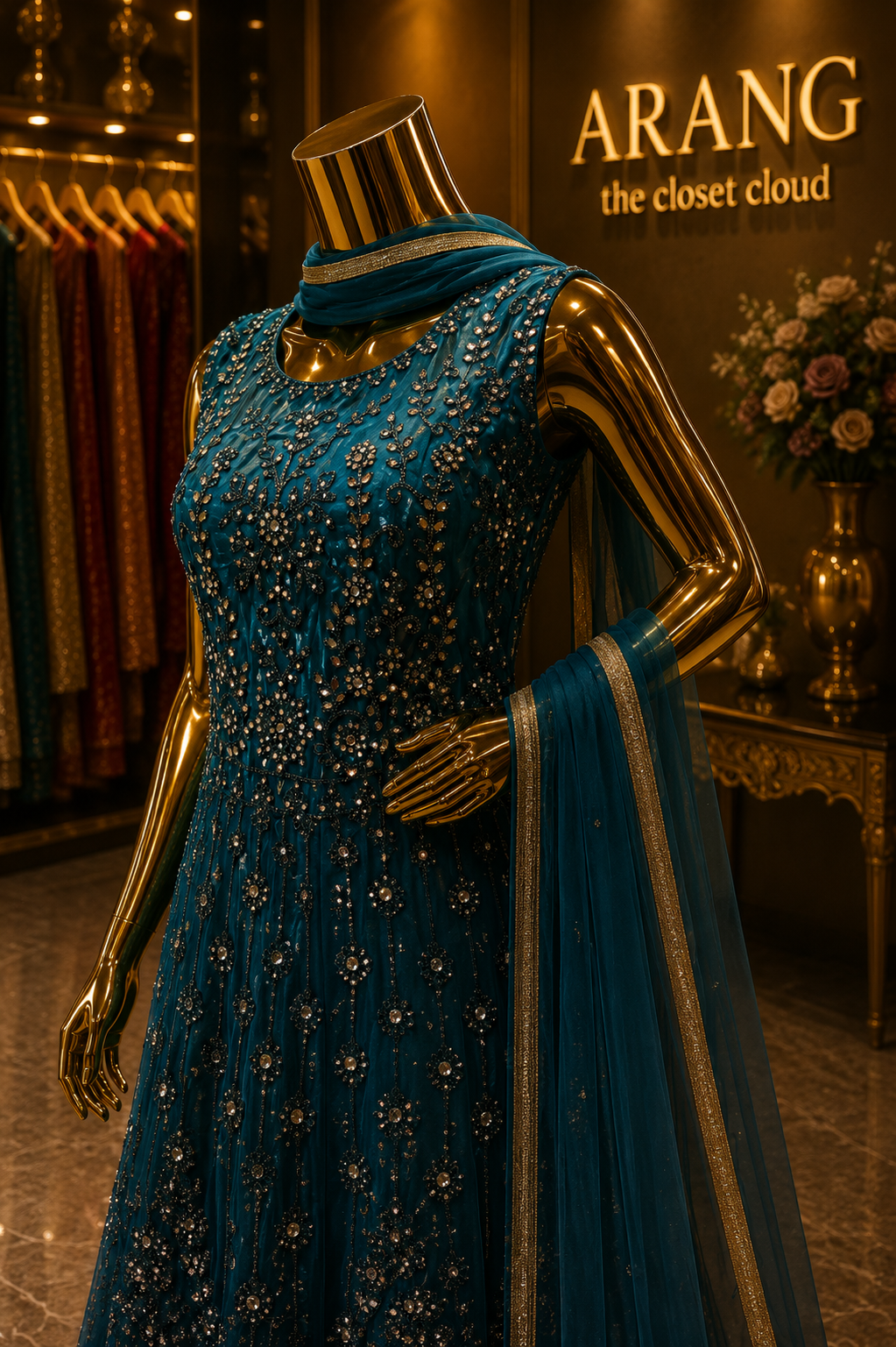 The Designer Long Frock Style Ready To Wear Dress