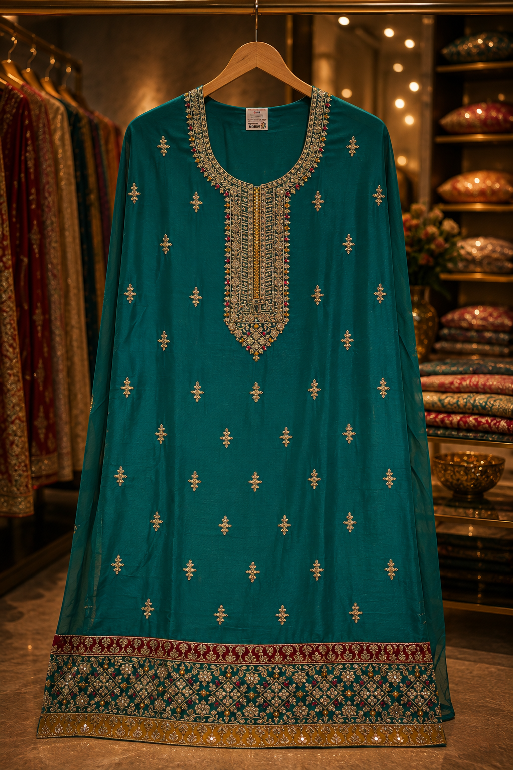The Premium Designer Elegant Dress Material Suit With Heavy Dupatta