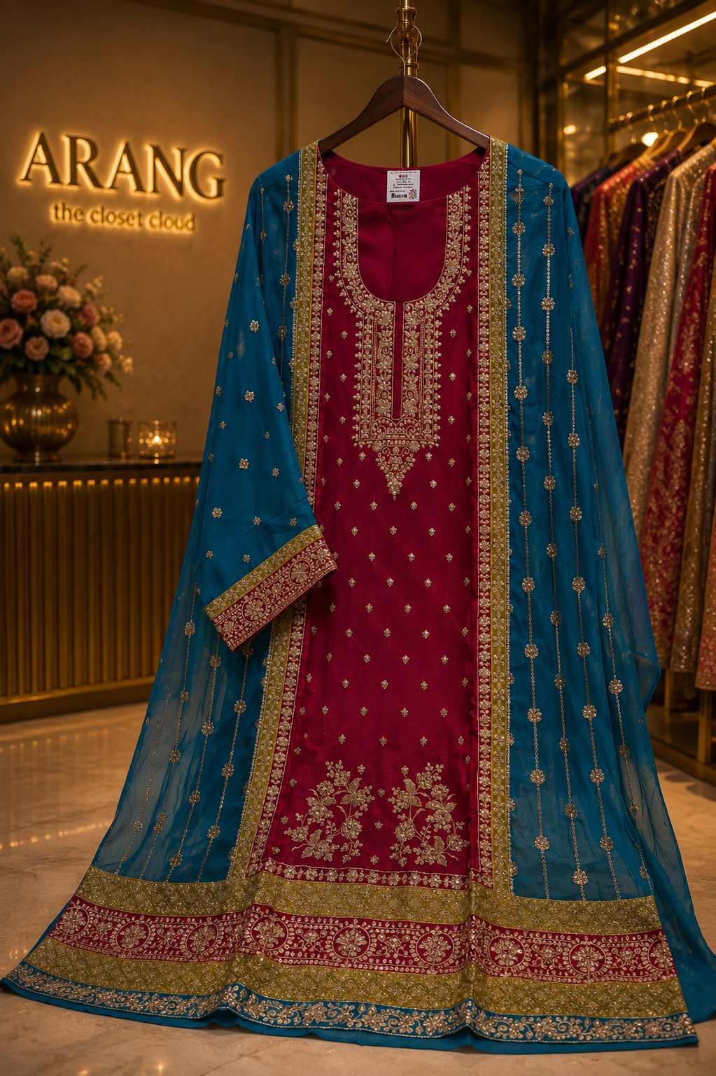 The Premium Designer Double Color Style Dress Material Suit