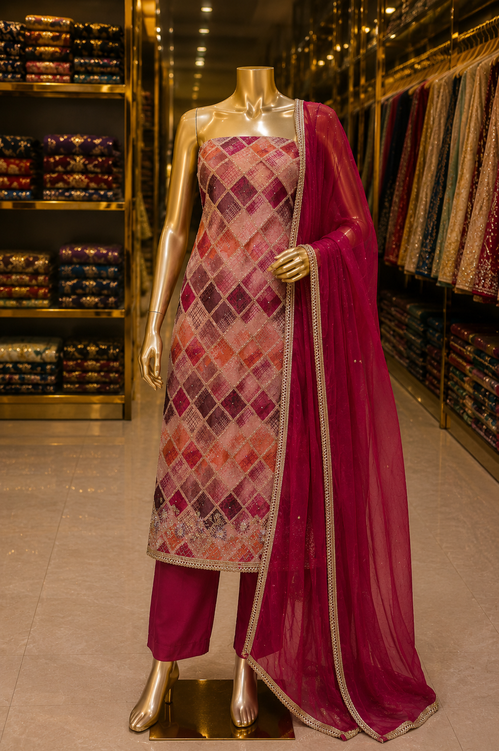 The Premium Designer Elegant Dress Material Suit
