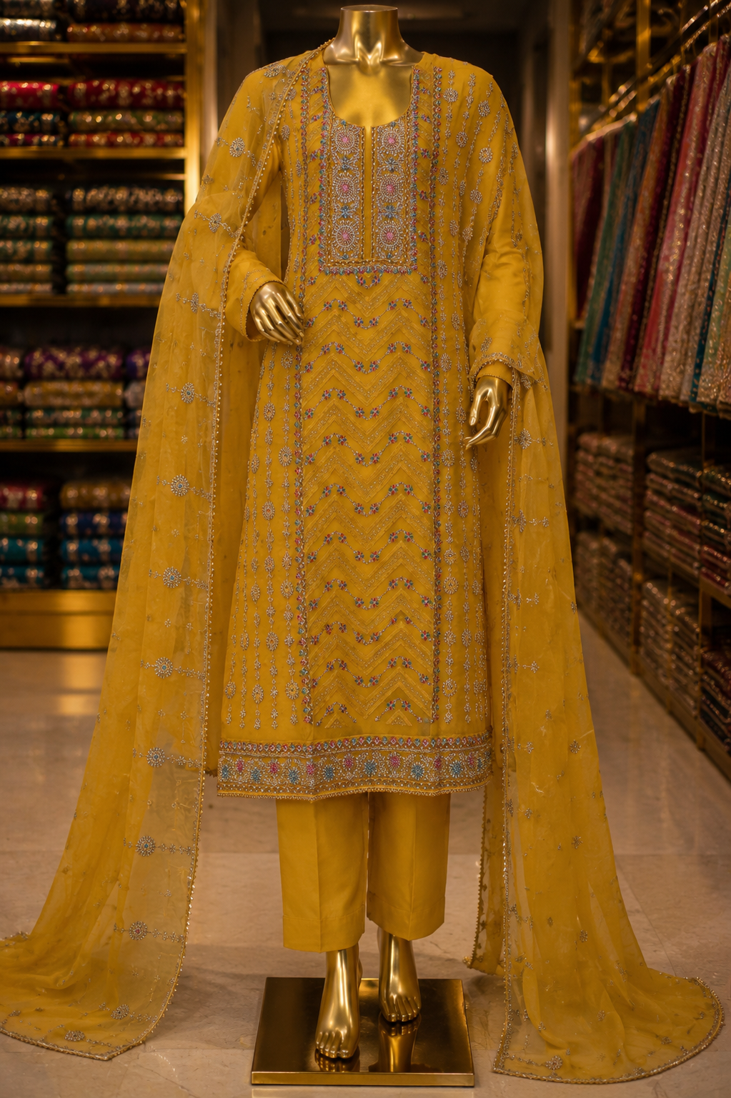 The Elegant Premium Pakistani Designer Dress Material Suit