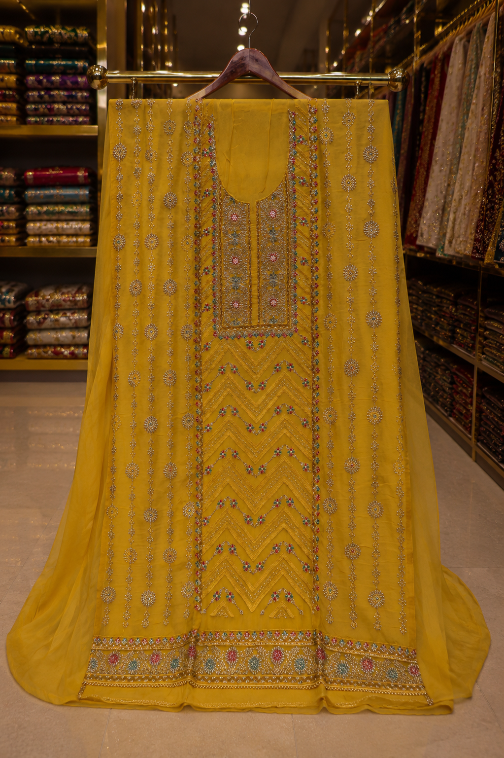 The Elegant Premium Pakistani Designer Dress Material Suit