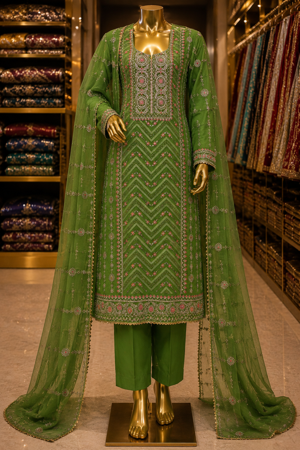 The Elegant Premium Pakistani Designer Dress Material Suit