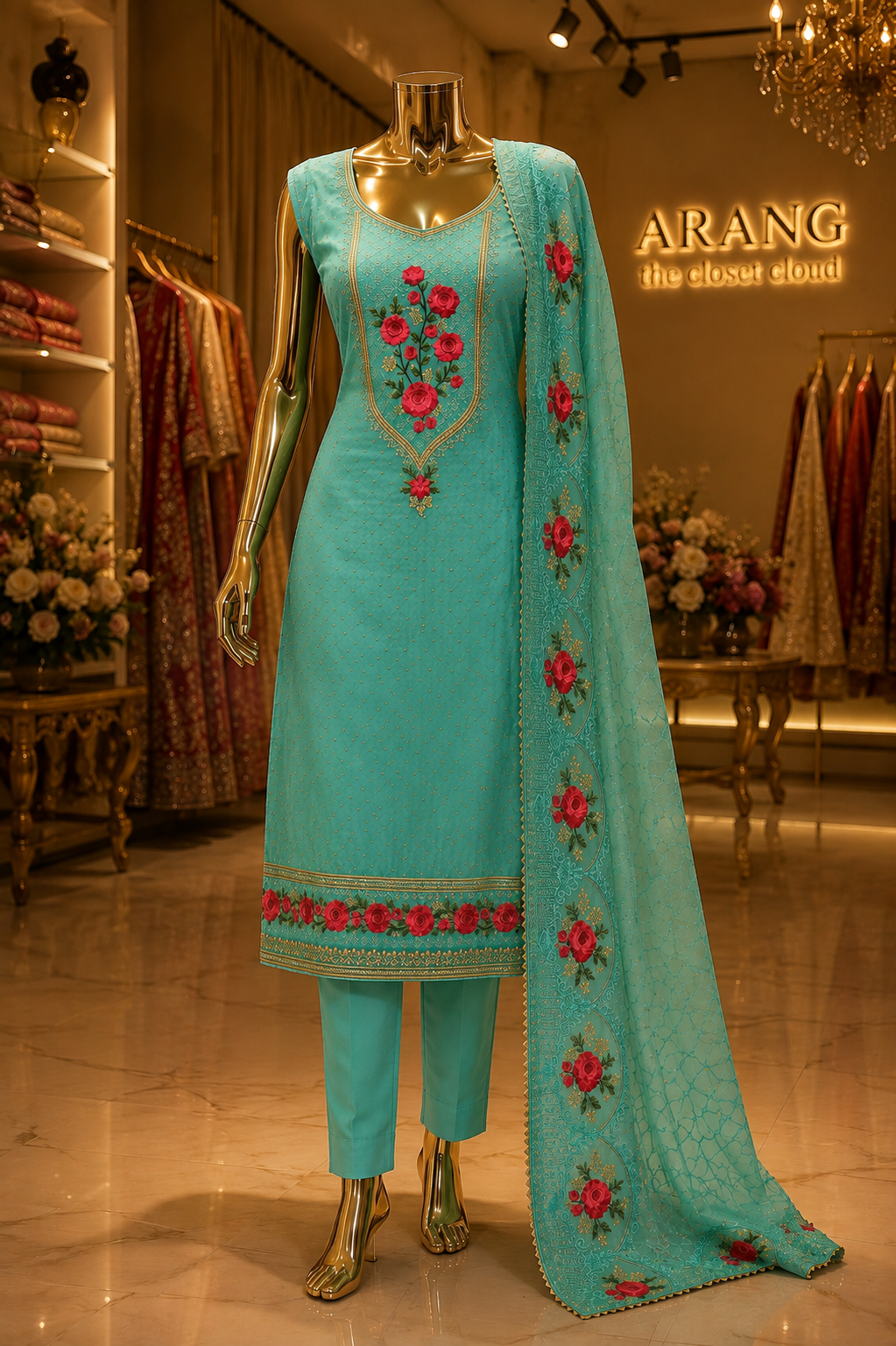 The Designer Pakistani Style Dress Material Suit
