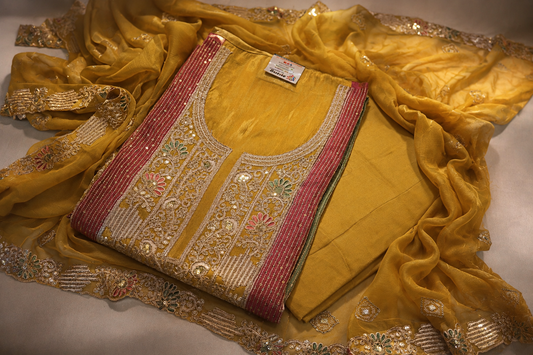 The Premium Luxury Pakistani Triple Shades Style Dress Material Suit