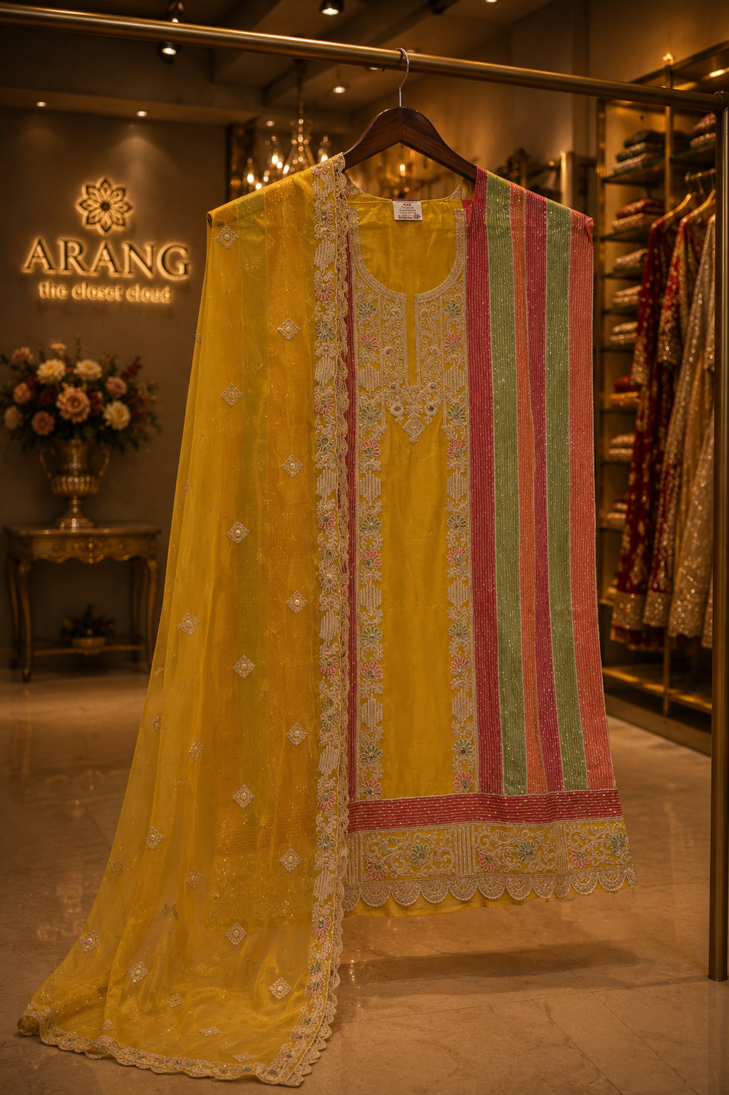 The Premium Luxury Pakistani Triple Shades Style Dress Material Suit