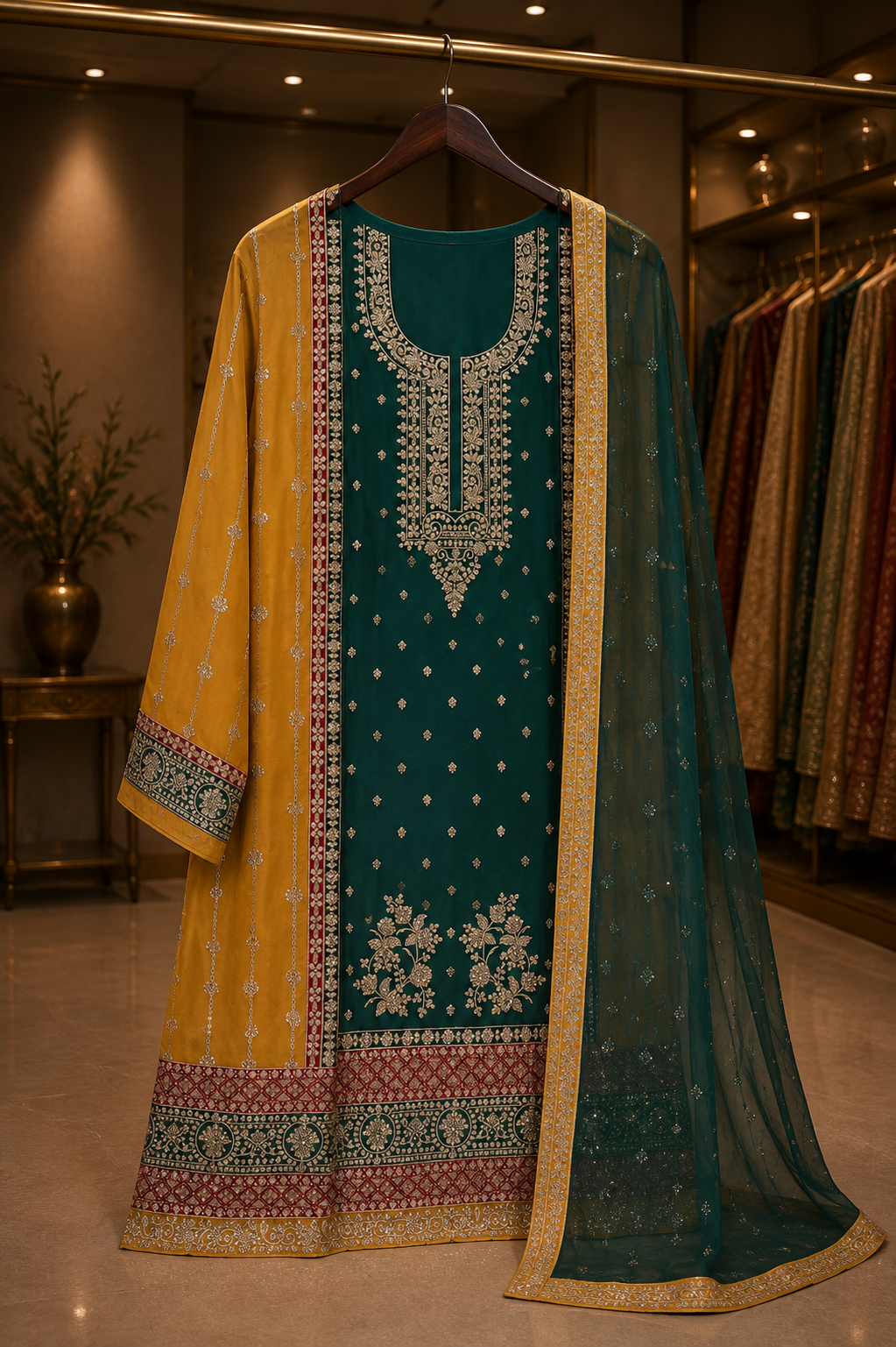 The Designer Double Shade Style Dress Material Suit