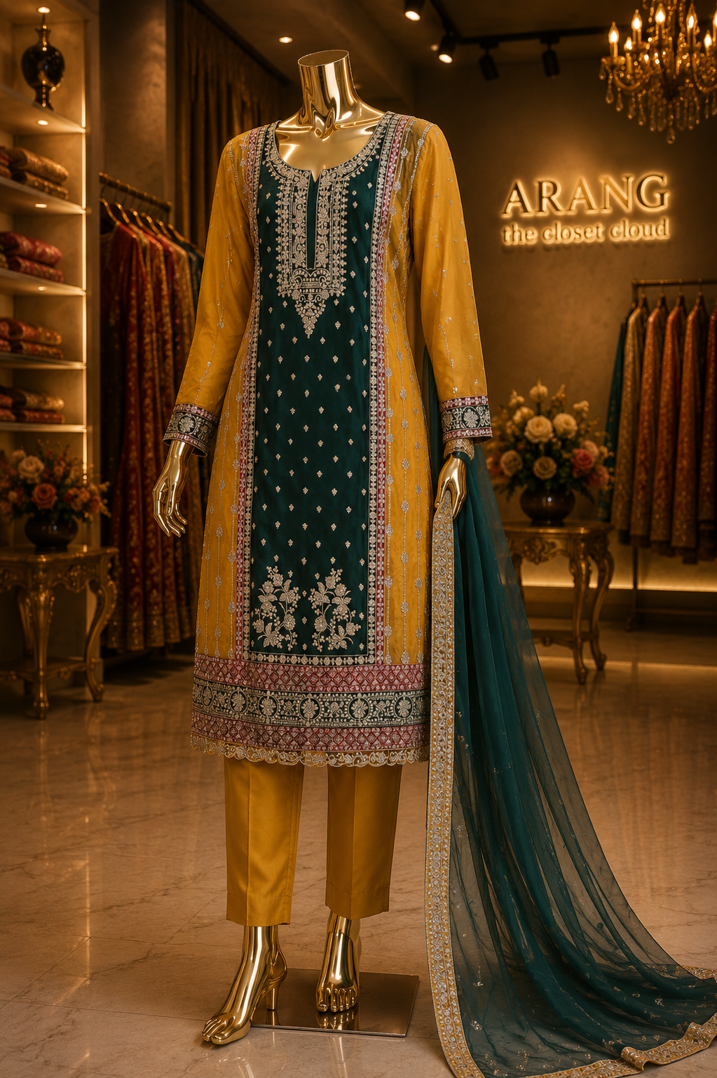 The Designer Double Shade Style Dress Material Suit