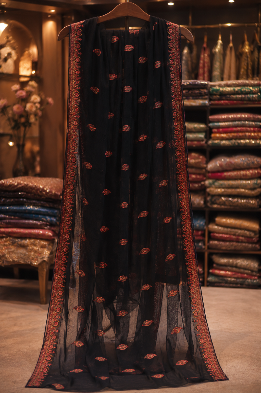 The Designer Luxury Kashmiri Work Style Dress Material Suit