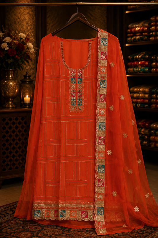 The Elegant Designer Dress Material Suit