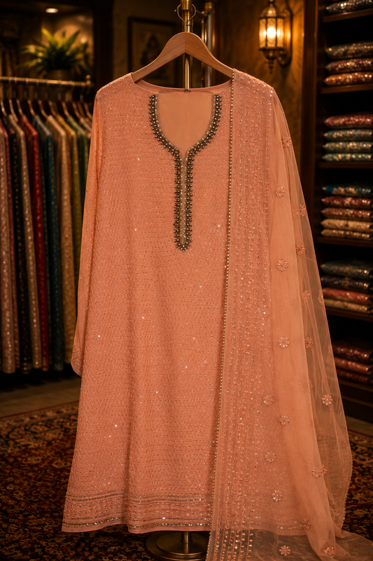 The Elegant Pakistani Dress Material Suit