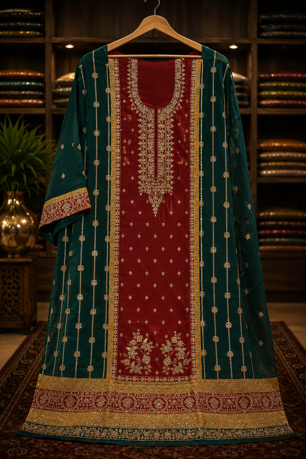 The Premium Designer Double Color Style Dress Material Suit