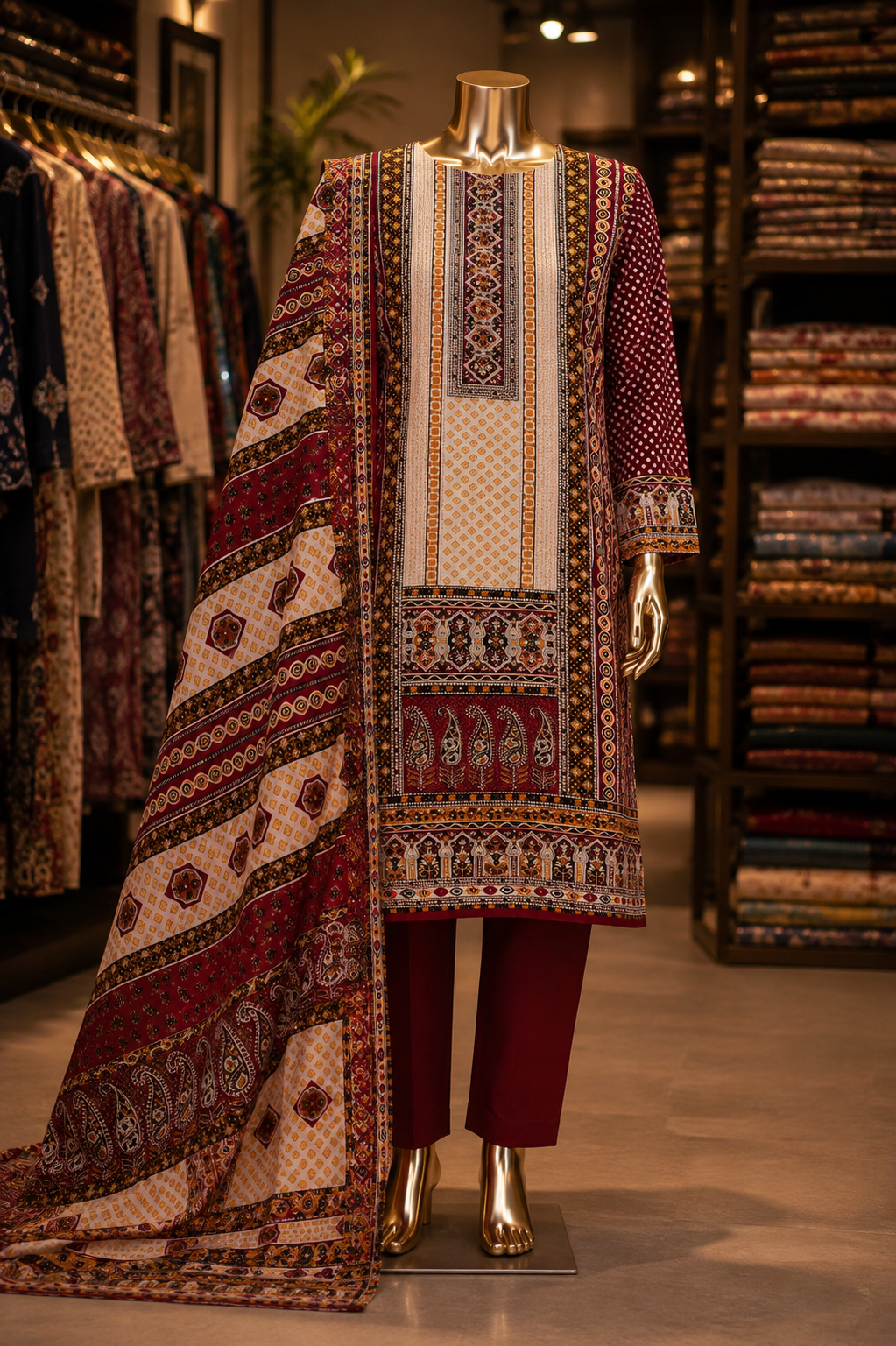 The Premium Pakistani Lawn Dress Material Suit