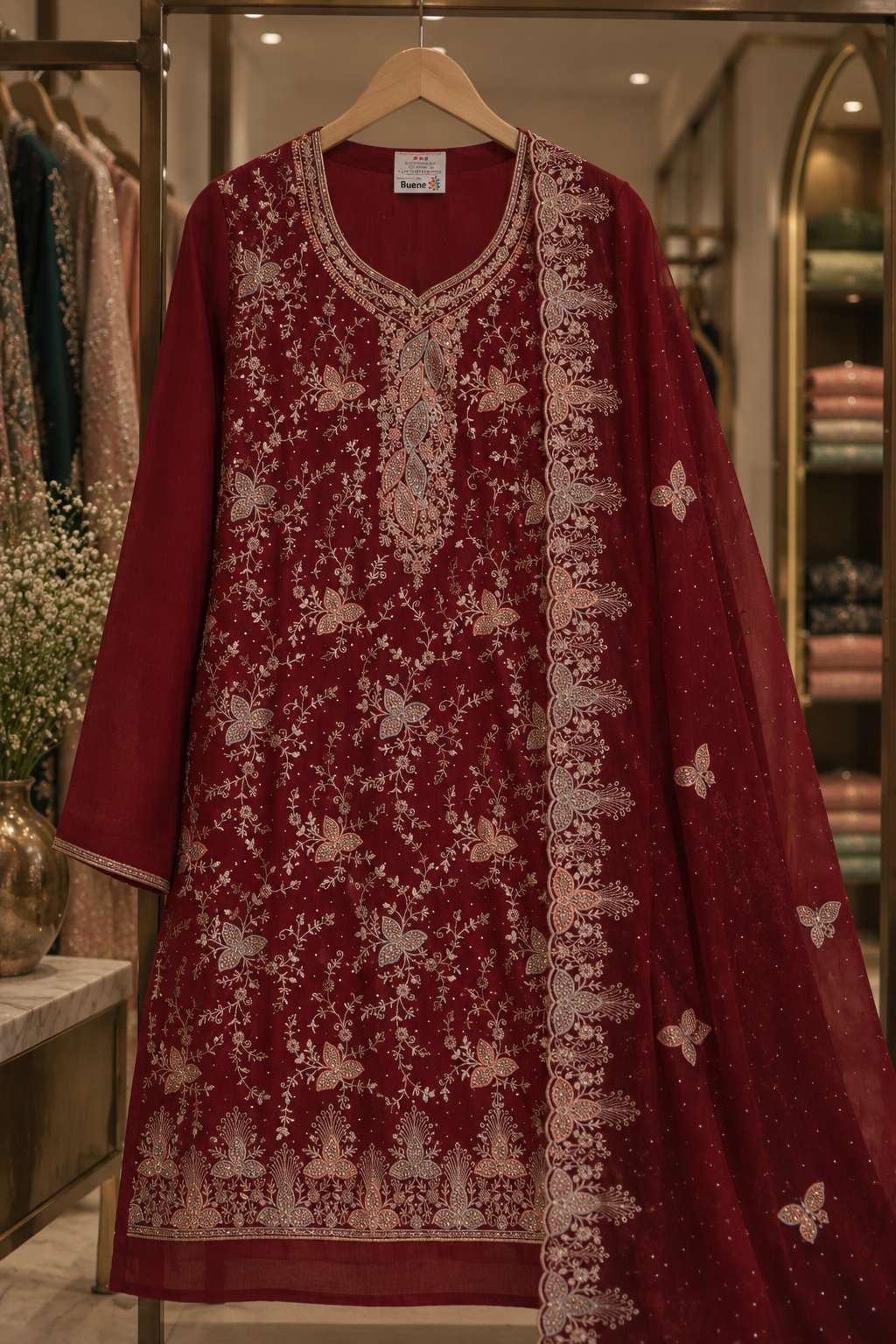 "The Designer Wedding Wear Dress Material Suit