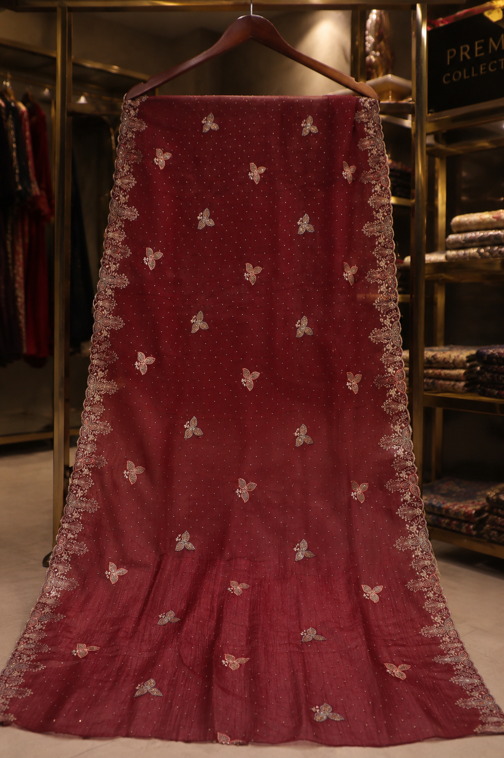 "The Designer Wedding Wear Dress Material Suit