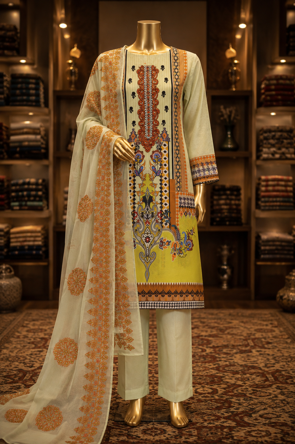 The Premium Pakistani Lawn Dress Material Suit