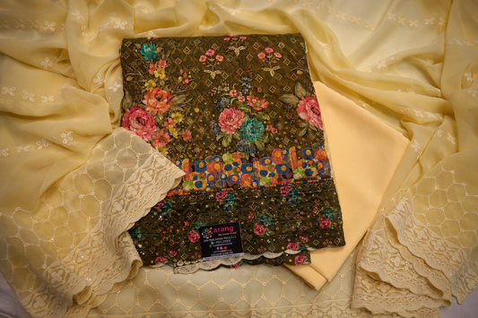 The Premium Pakistani Double Shade Dress Material Suit