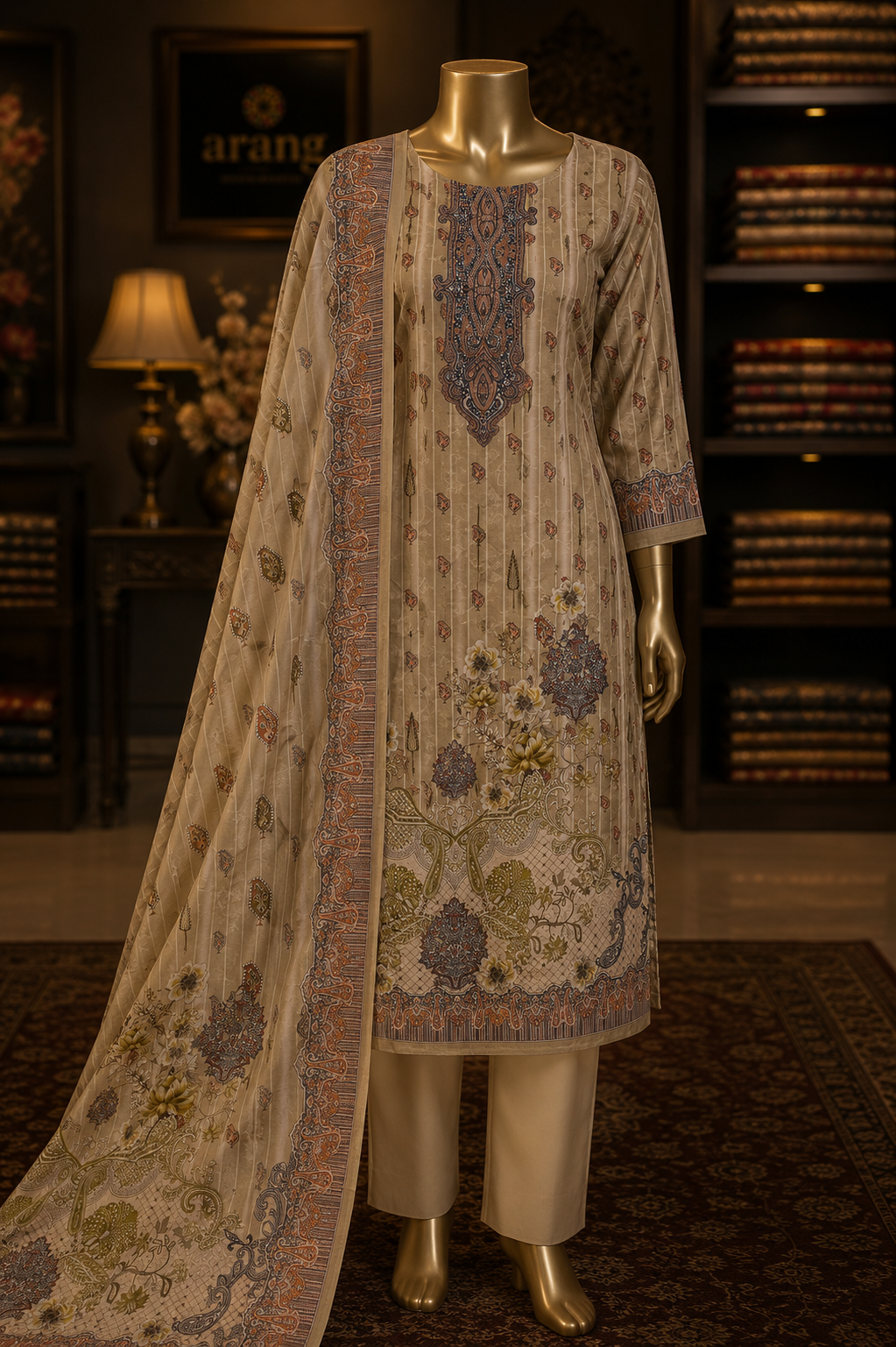 The Designer Pakistani Lawn Dress Material Suit