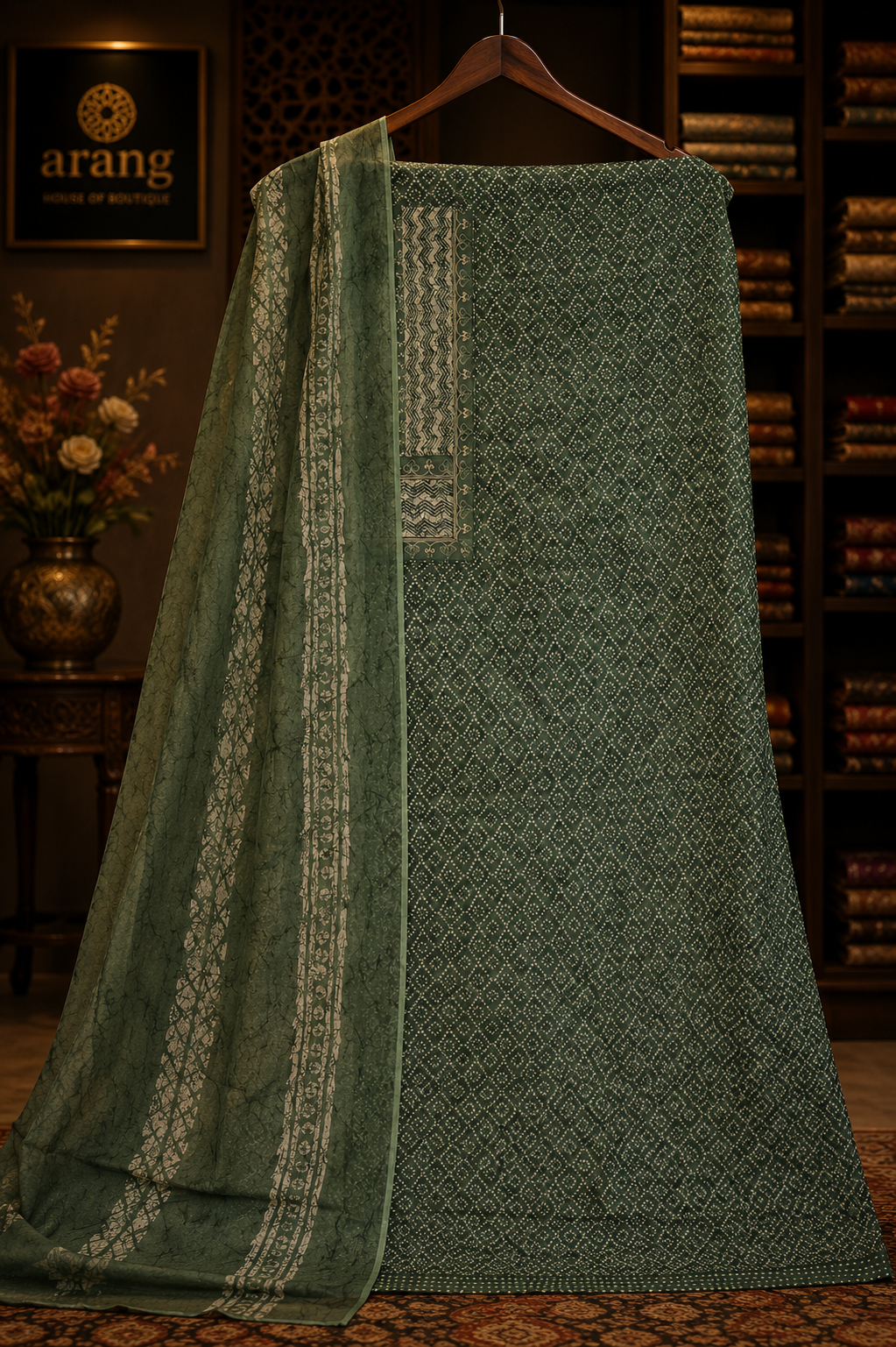 The Designer Bandhani Style Dress Material Suit