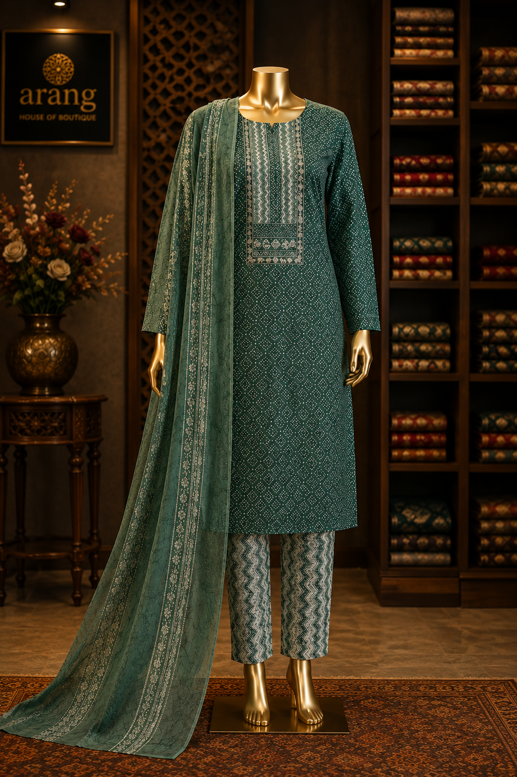 The Designer Bandhani Style Dress Material Suit