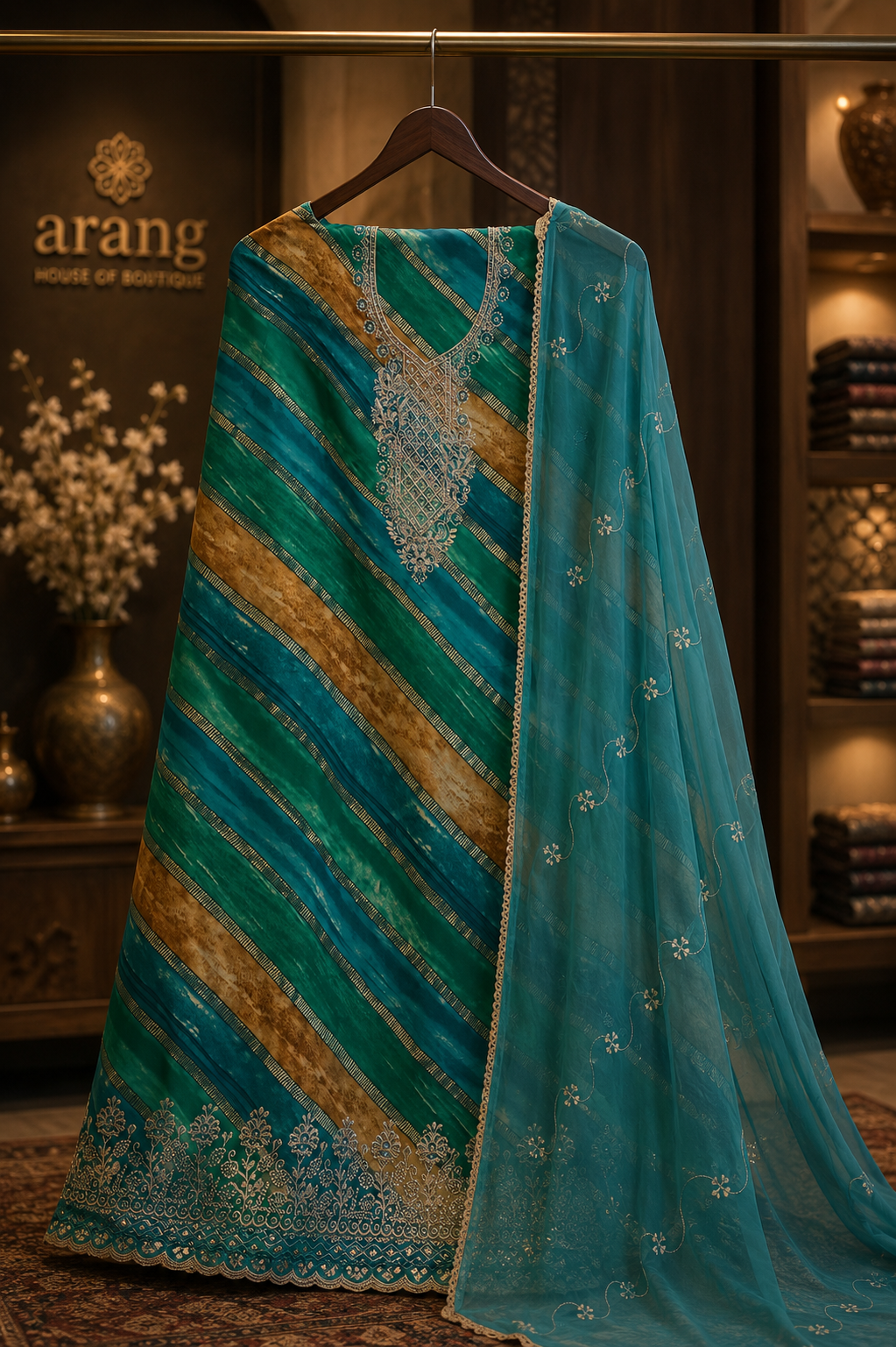 The Designer Multi Color Style Dress Material Suit