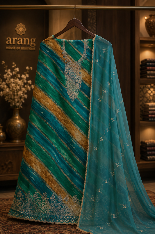 The Designer Multi Color Style Dress Material Suit