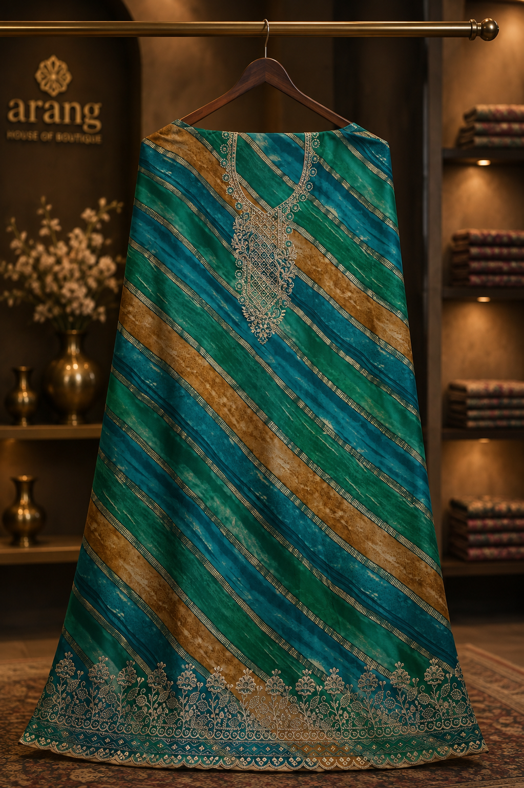 The Designer Multi Color Style Dress Material Suit
