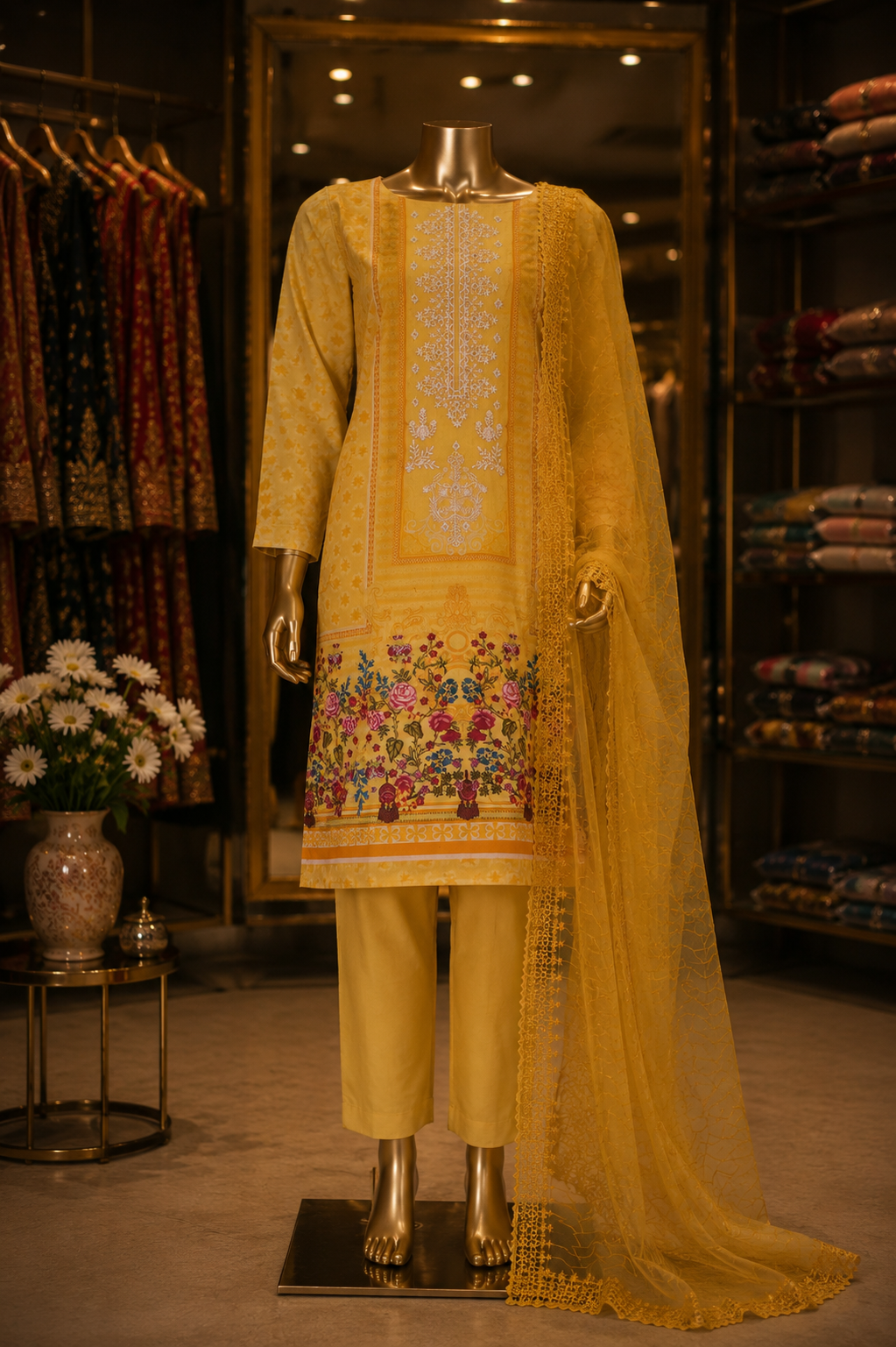 The Premium Pakistani Lawn Dress Material Suit
