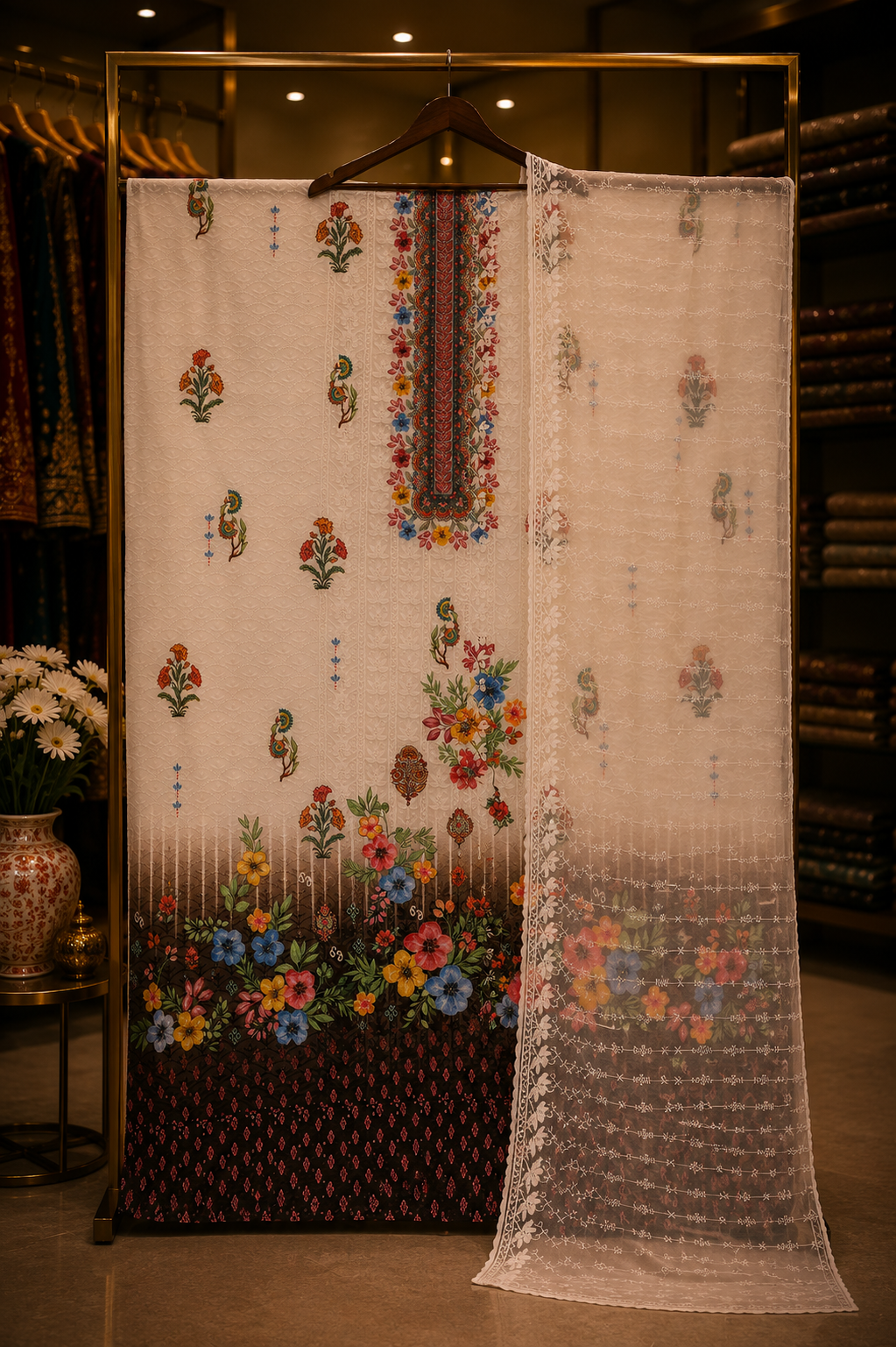 The Premium Pakistani Double Shade Dress Material Suit