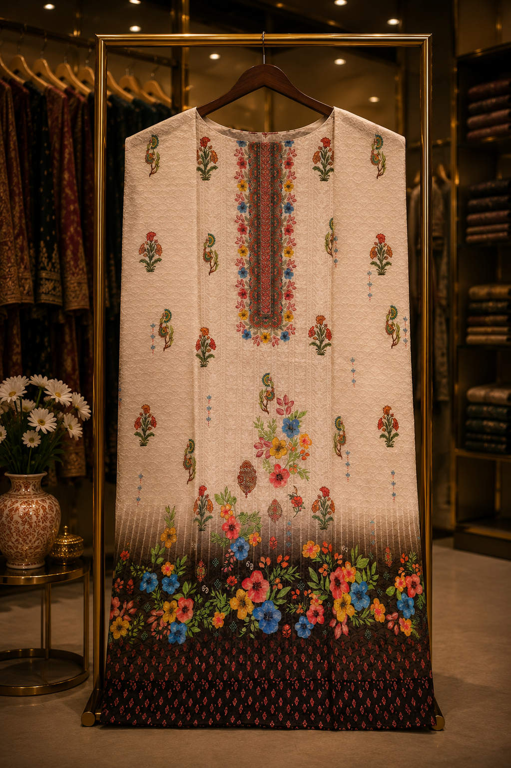 The Premium Pakistani Double Shade Dress Material Suit
