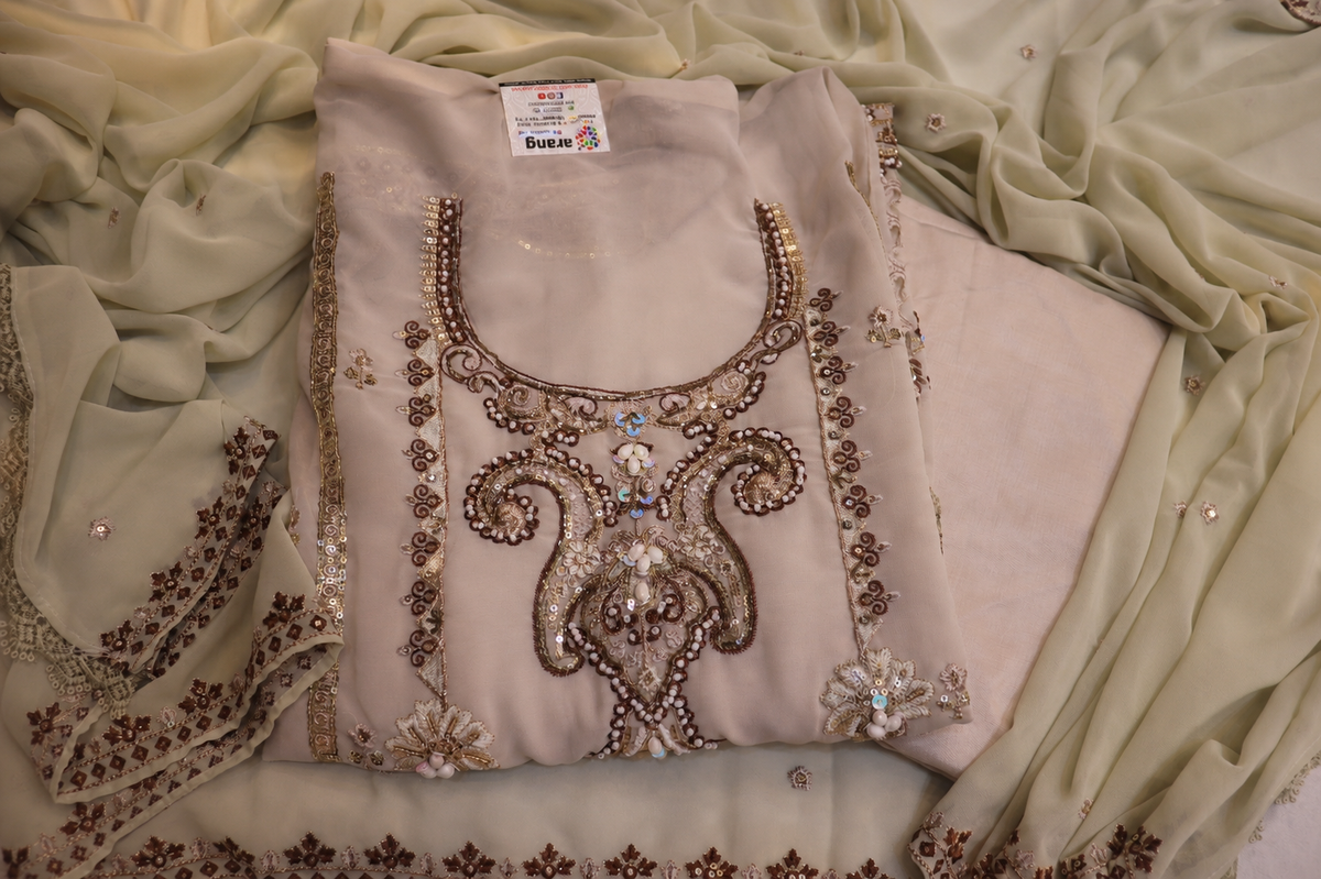 "The Designer Pakistani Wear Contrast Dupatta Dress Material Suit
