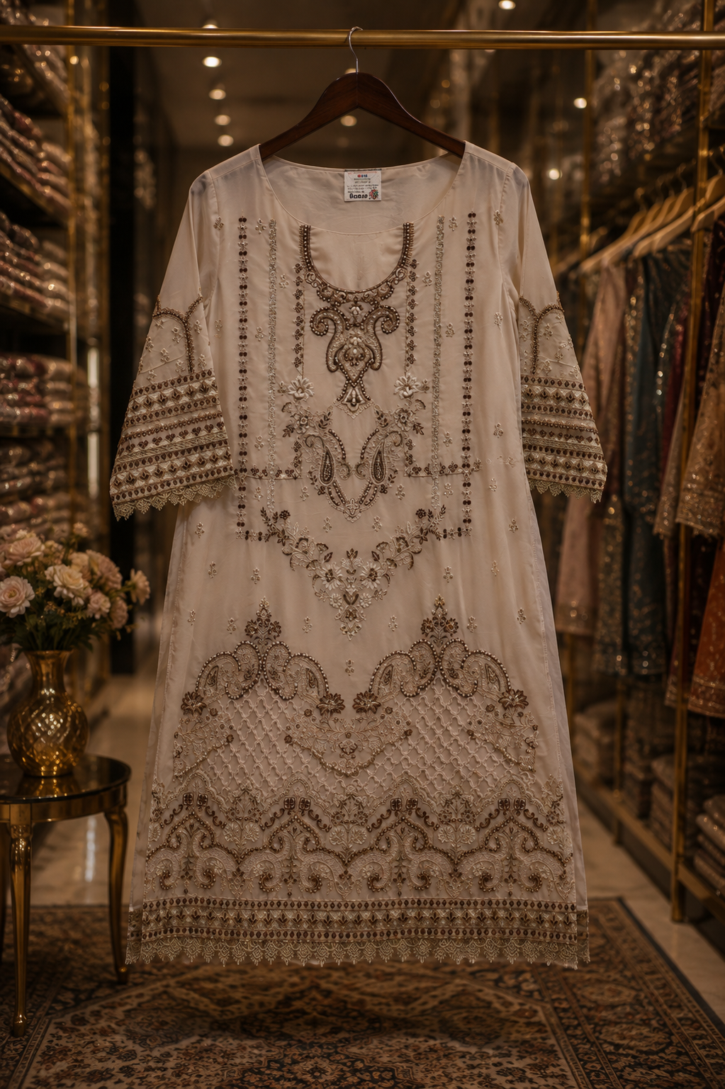 "The Designer Pakistani Wear Contrast Dupatta Dress Material Suit
