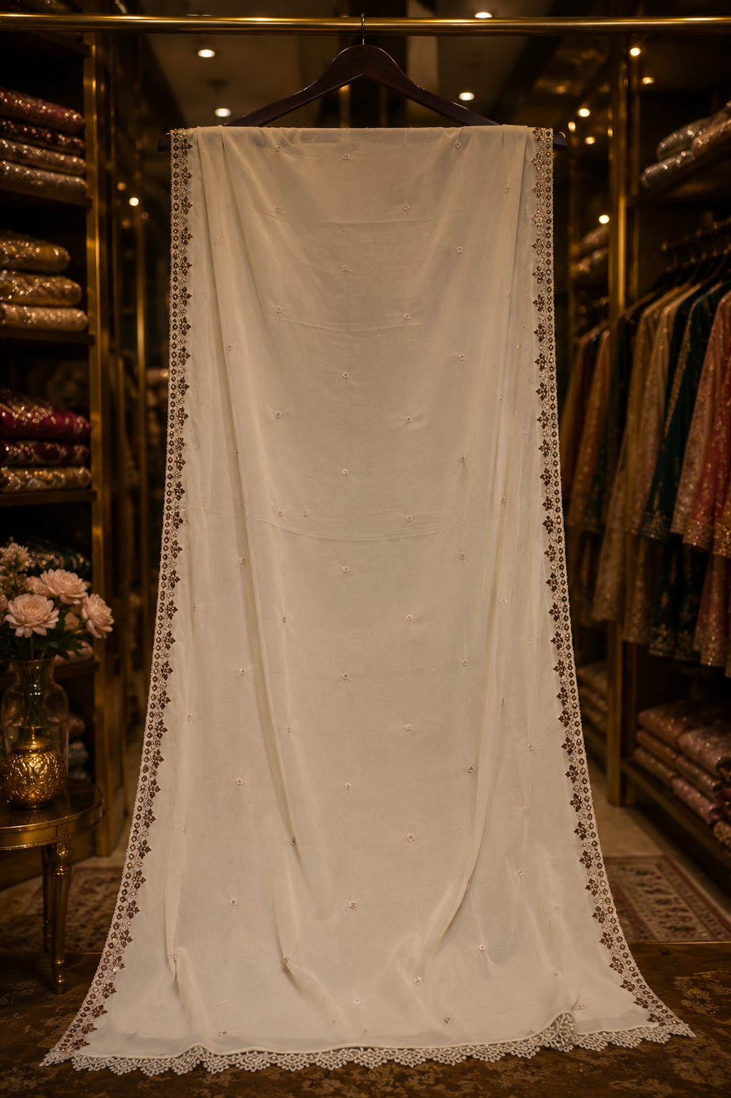 "The Designer Pakistani Wear Contrast Dupatta Dress Material Suit
