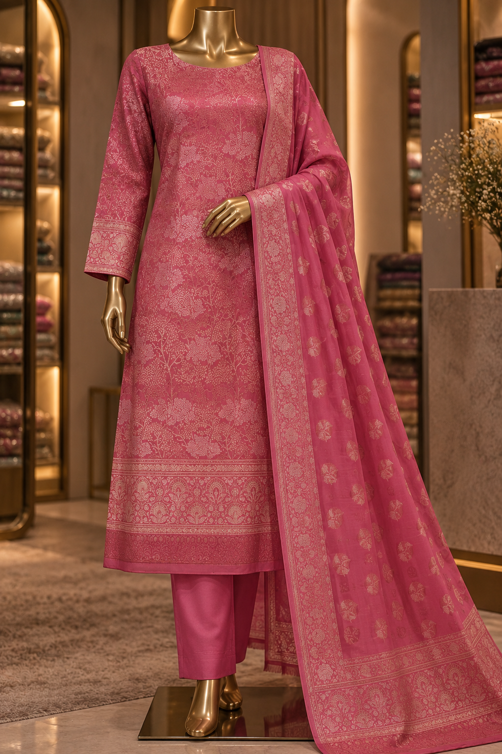 The Premium Designer Banarasi Silk Dress Material Suit