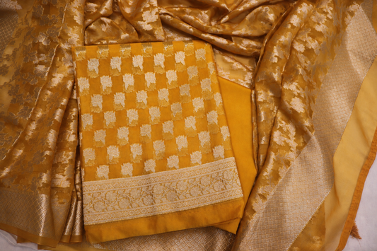 The Premium Designer Banarasi Organza Silk Dress Material Suit