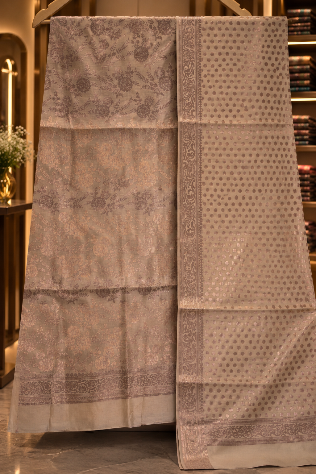 The Premium Designer Banarasi Silk Dress Material Suit