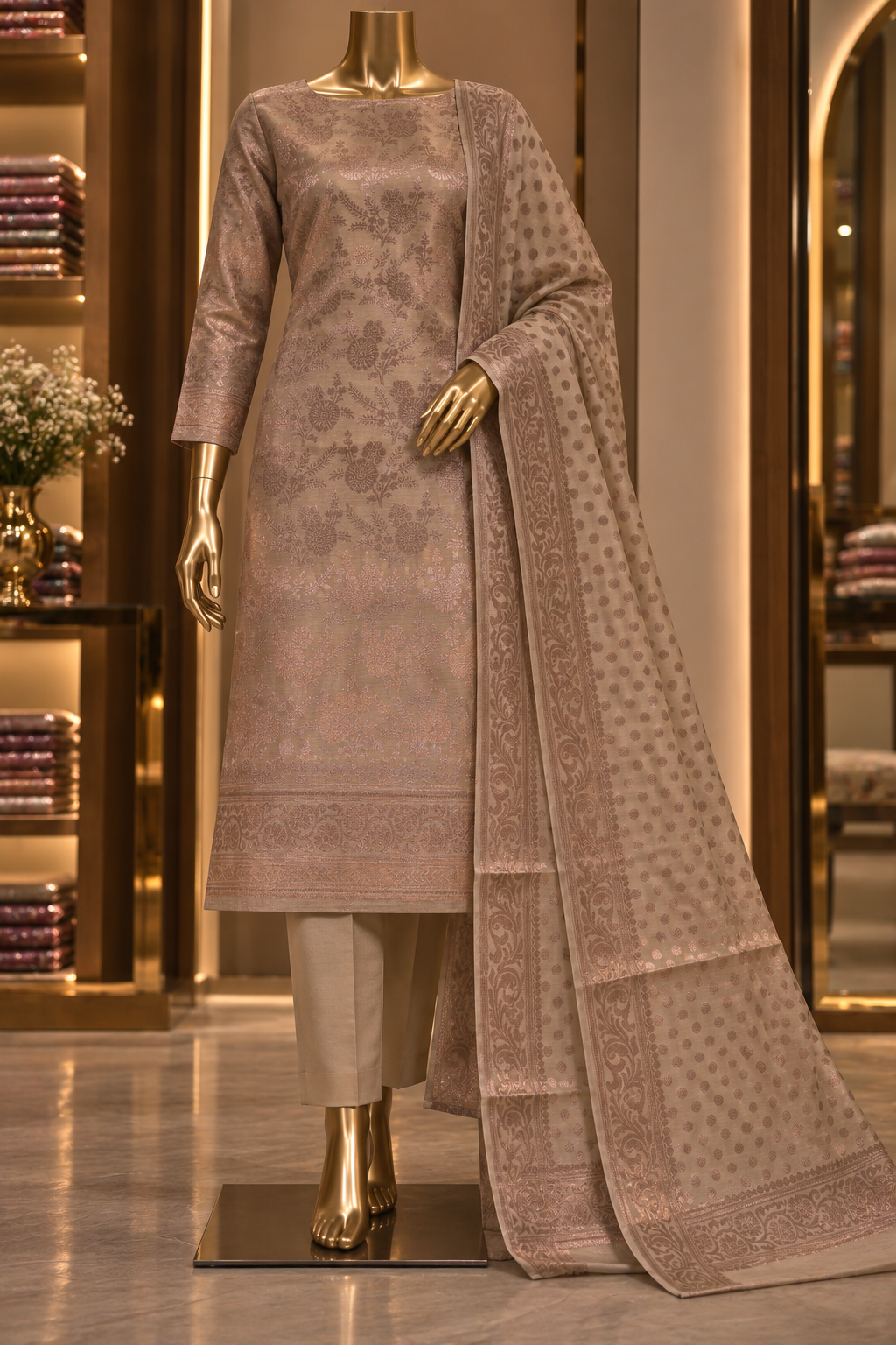 The Premium Designer Banarasi Silk Dress Material Suit