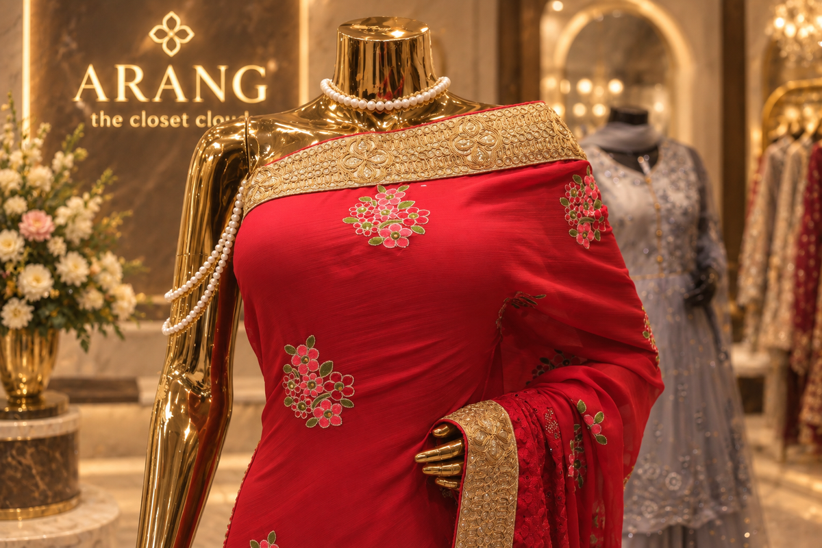 "The Pure Red" Premium Designer Saree