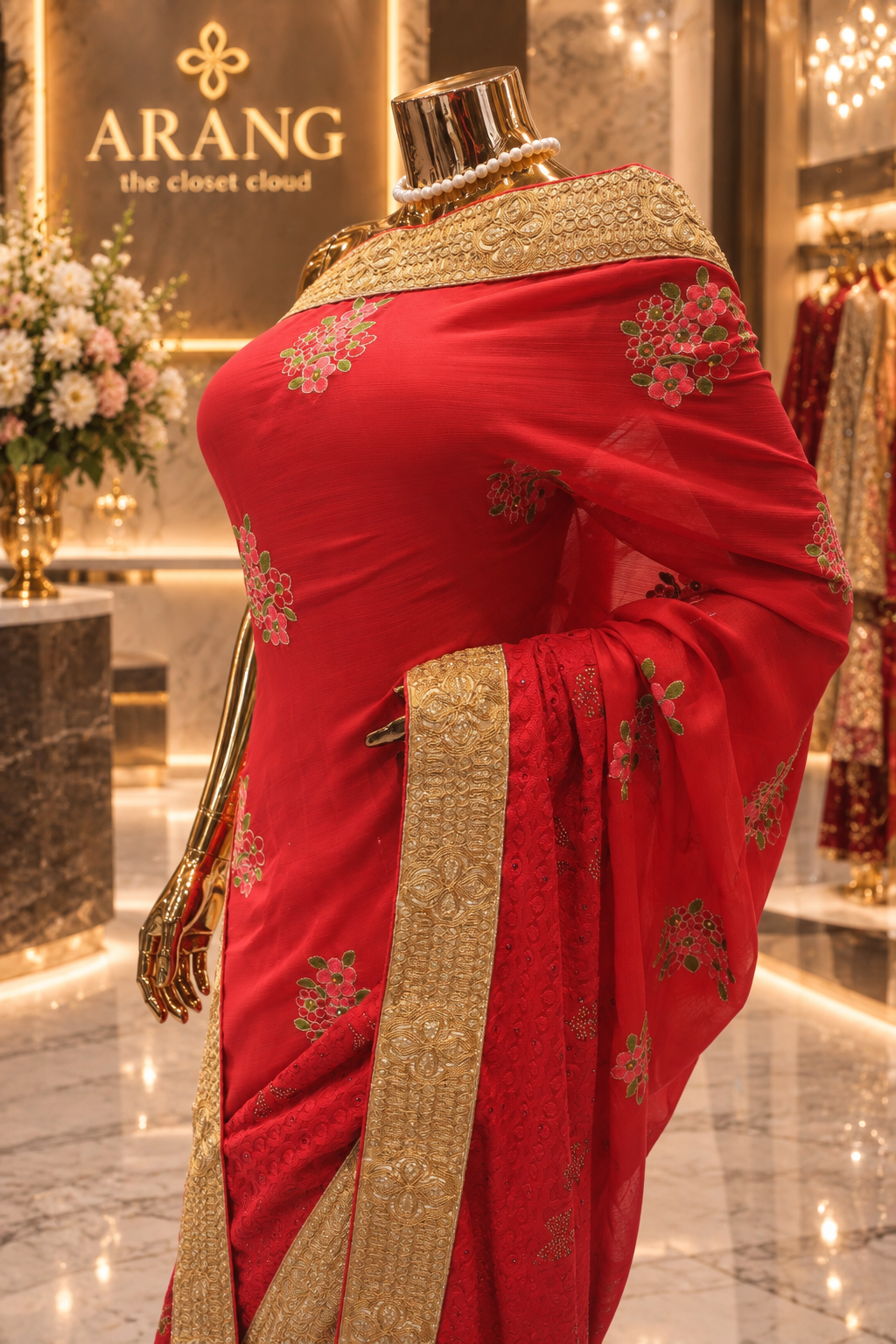 "The Pure Red" Premium Designer Saree