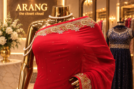 "The Persian Red" Premium Designer Saree