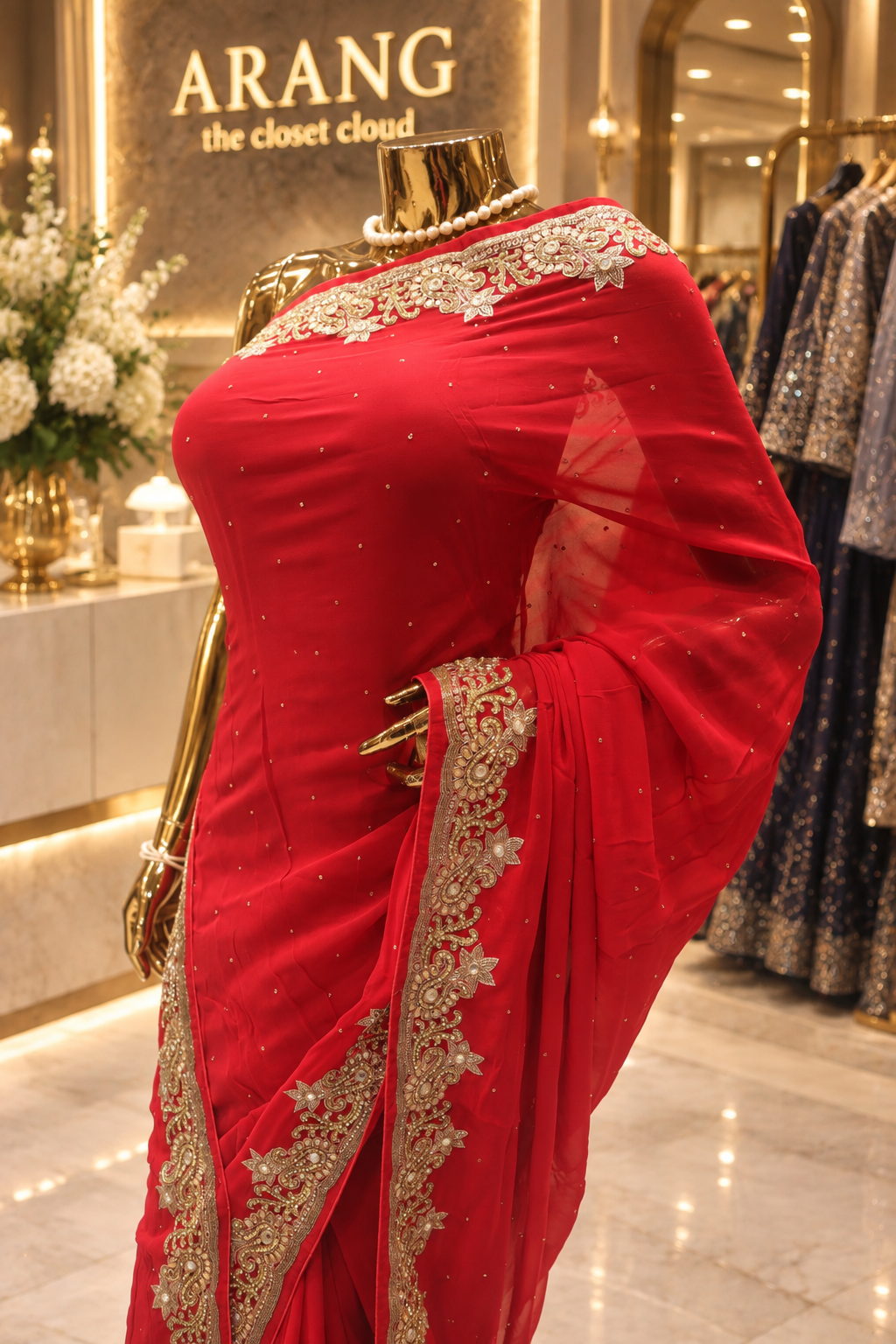 "The Persian Red" Premium Designer Saree