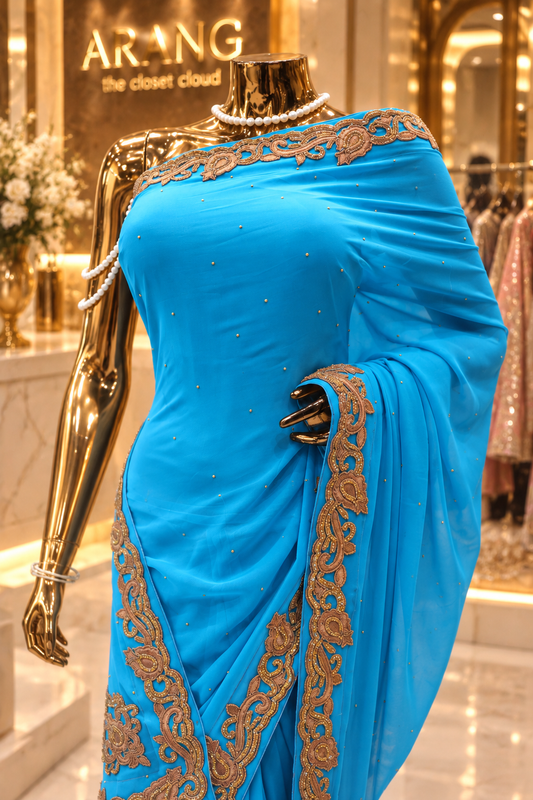 "The Azure Blue" Premium Designer Saree